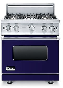 Viking VIRERARH28 3 Piece Kitchen Appliances Package with Bottom Freezer  Refrigerator and Gas Range in Blue