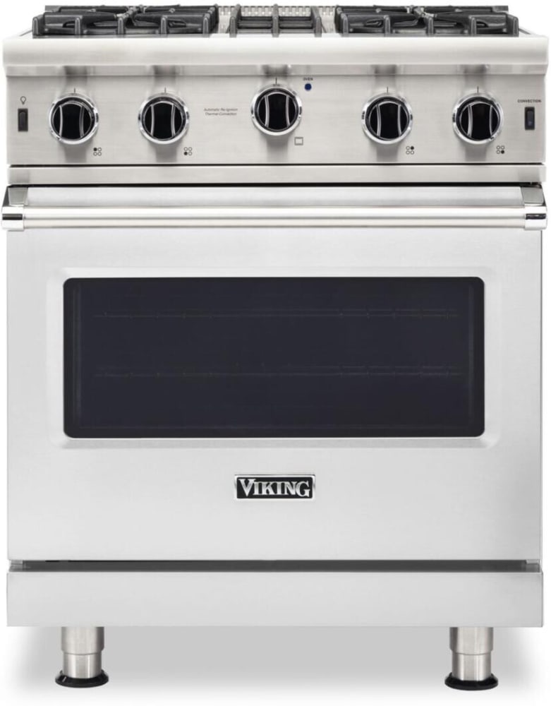 Viking VIRAMW210 2 Piece Kitchen Appliances Package with Gas Range and Microwave in Stainless Steel