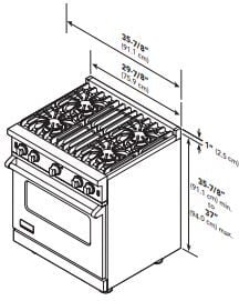 Viking VGR5364GAG 36 Inch Freestanding Professional Gas Range with