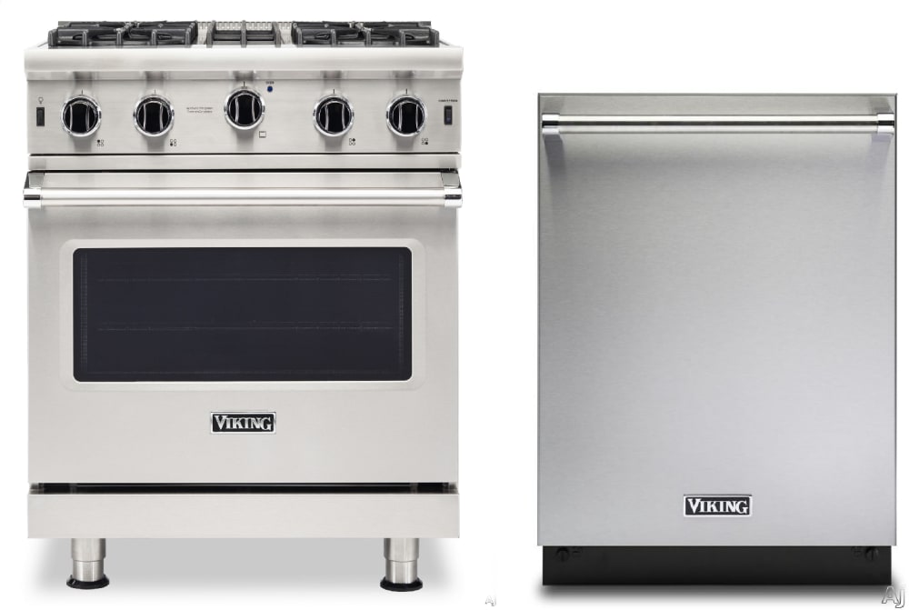 Viking VIRADW205 2 Piece Kitchen Appliances Package with Gas Range and Dishwasher in Stainless Steel