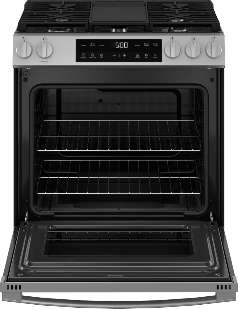 GE GGS500SVSS 30 Inch Slidein Gas Range with 5 Sealed Burners, 5.3 cu