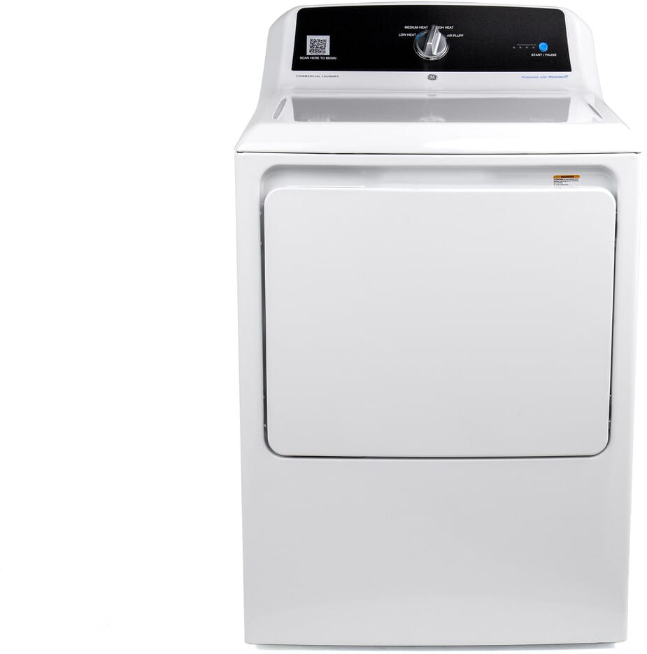 GE VTD52GASRWB 27 Inch Commercial Gas Dryer with 7.4 cu ft Capacity