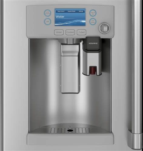 Cafe CFE28UP2MS1 36 Inch French Door Smart Refrigerator with 27.8 Cu. Ft. Capacity, Keurig® K-cup® Brewing System, Precise Fill Setting, TwinChill™ Evaporators, Wi-Fi, Hot Water Dispenser, ADA Compliant and ENERGY STAR®: Stainless Steel