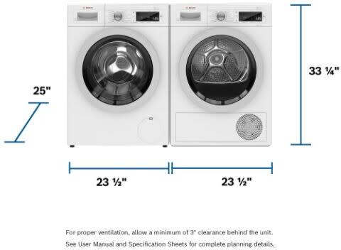 Dimensions of side by side washer and dryer discount