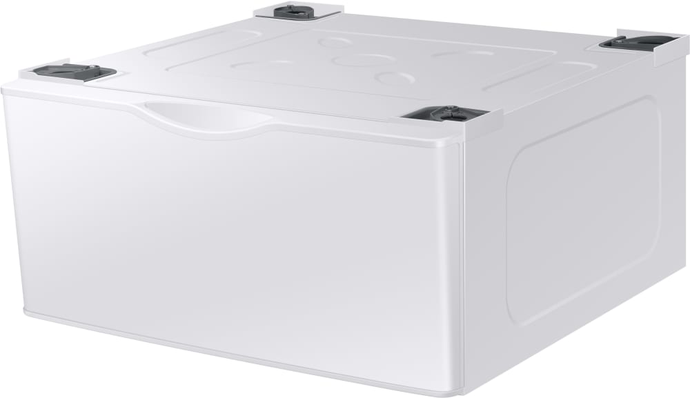 Samsung SAWADREW60203 Side by Side on Storage Drawer Pedestal Washer Dryer Set with Front Load Washer and Electric Dryer in White