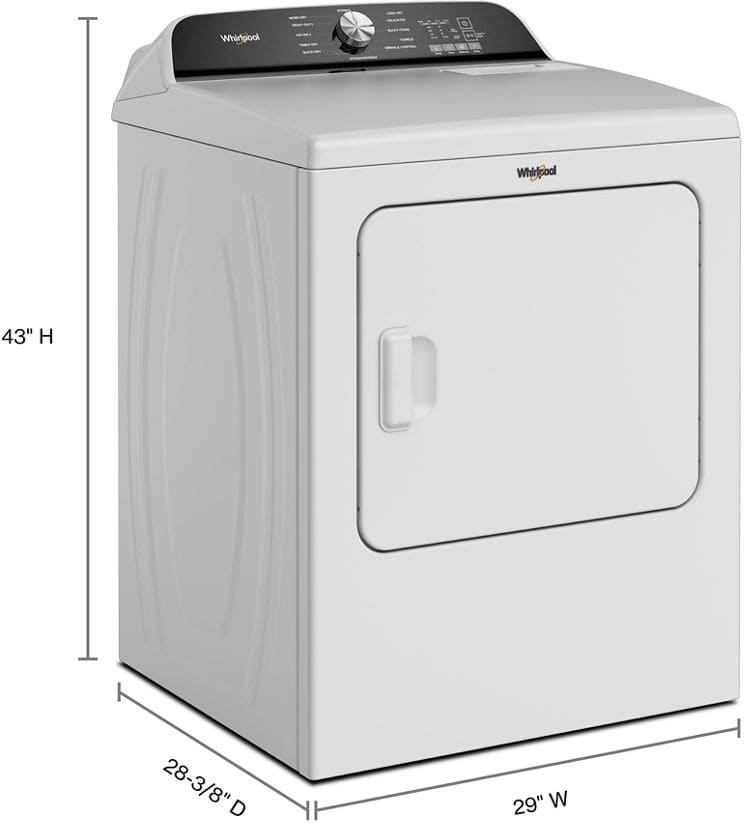 Whirlpool WED6150PW 29 Inch Electric Dryer with 7.0 cu. ft. Capacity