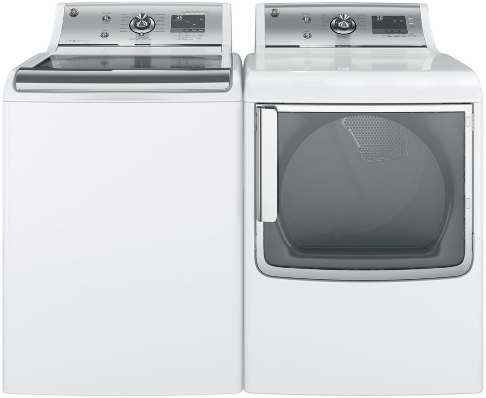 GE GEWADREW1 SidebySide Washer & Dryer Set with Top Load Washer and