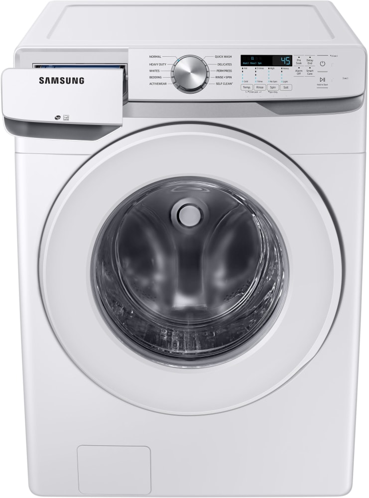 Samsung SAWADRGW60004 Side-by-Side on Pedestals Washer & Dryer Set with  Front Load Washer and Gas Dryer in White