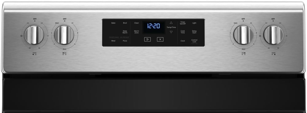 Whirlpool Wfe525s0hs 30 Inch Freestanding Electric Range With Frozen Bake Technology Flexheat Element Ceramic Glass Cooktop Spillguard Cooktop Temperature Sensor Closed Door Broiling Control Lock And Self Cleaning Black On Stainless