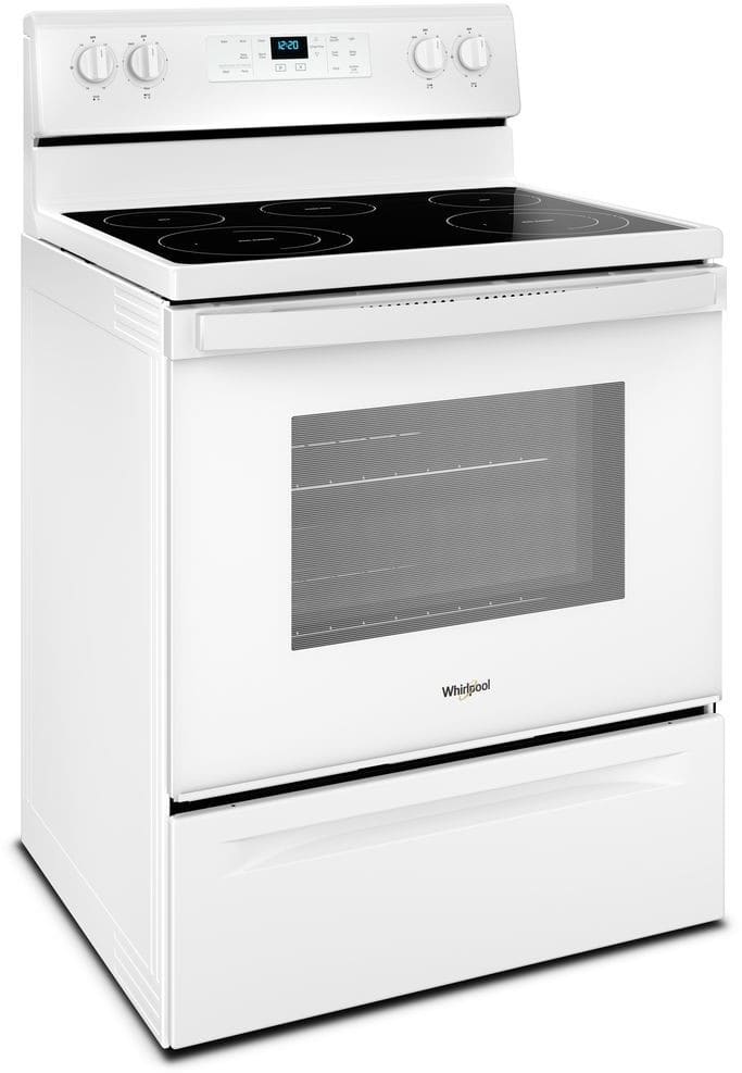 Whirlpool WFE525S0HW 30 Inch Freestanding Electric Range with 5 Element Burners, 5.3 Cu. Ft