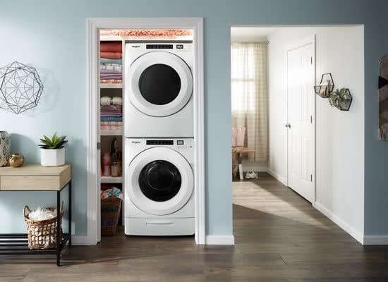 Whirlpool WHD560CHW 27 Inch Ventless Electric Dryer with 7.4 cu. ft ...
