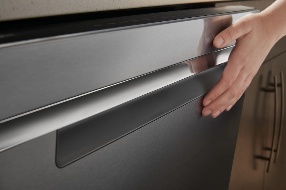 whirlpool dishwasher stainless steel resistant fingerprint control place lifestyle arm dishwashers ajmadison integrated fully