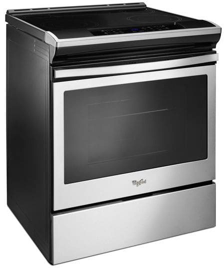 Whirlpool WEE510S0FS 30 Inch Slide-In Electric Range with 4 Radiant Elements, 4.8 cu. ft. Capacity, Storage Drawer, FlexHeat™ Dual Radiant Elements, Frozen Bake™ Technology, Closed Door Broiling, Guided Controls,, Keep Warm Mode, Sabbath Mode, Star-K® Certified, and ADA Compliant: Stainless Steel
