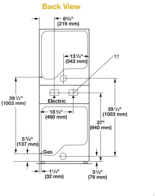 Whirlpool CSP2941HQ 27 Inch Gas Stack Dryer with 7.4 Capacity, Large Door Opening, PushButton