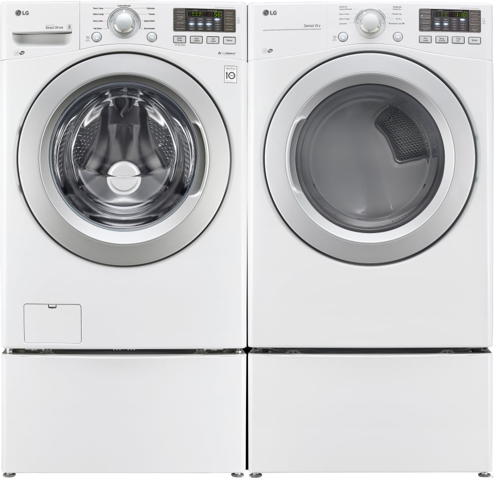 LG LGWADREW78 SidebySide on Pedestals Washer & Dryer Set with Front Load Washer and Electric
