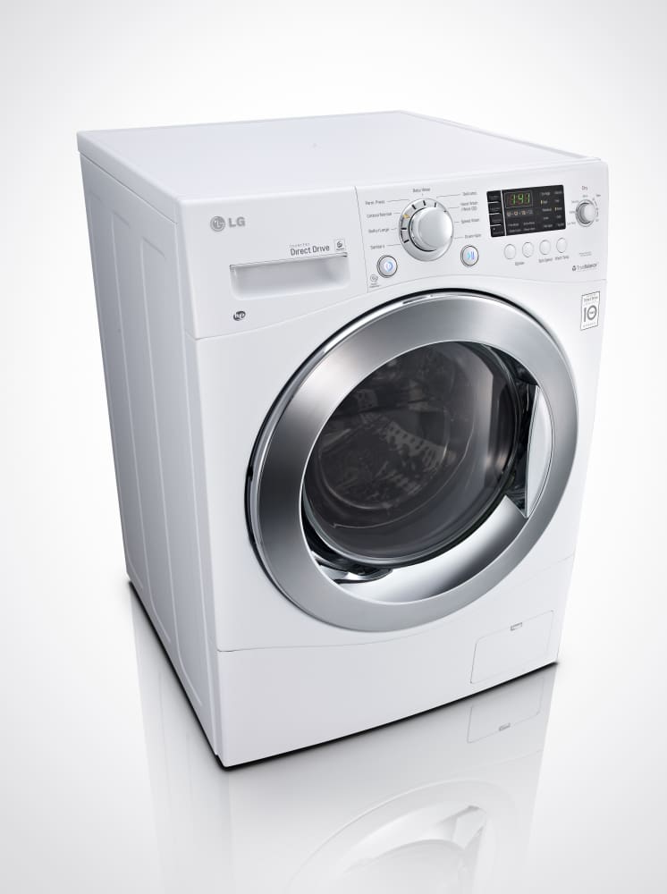  LG  WM3477HW 24 Inch 2 3 cu ft Electric Washer  Dryer  