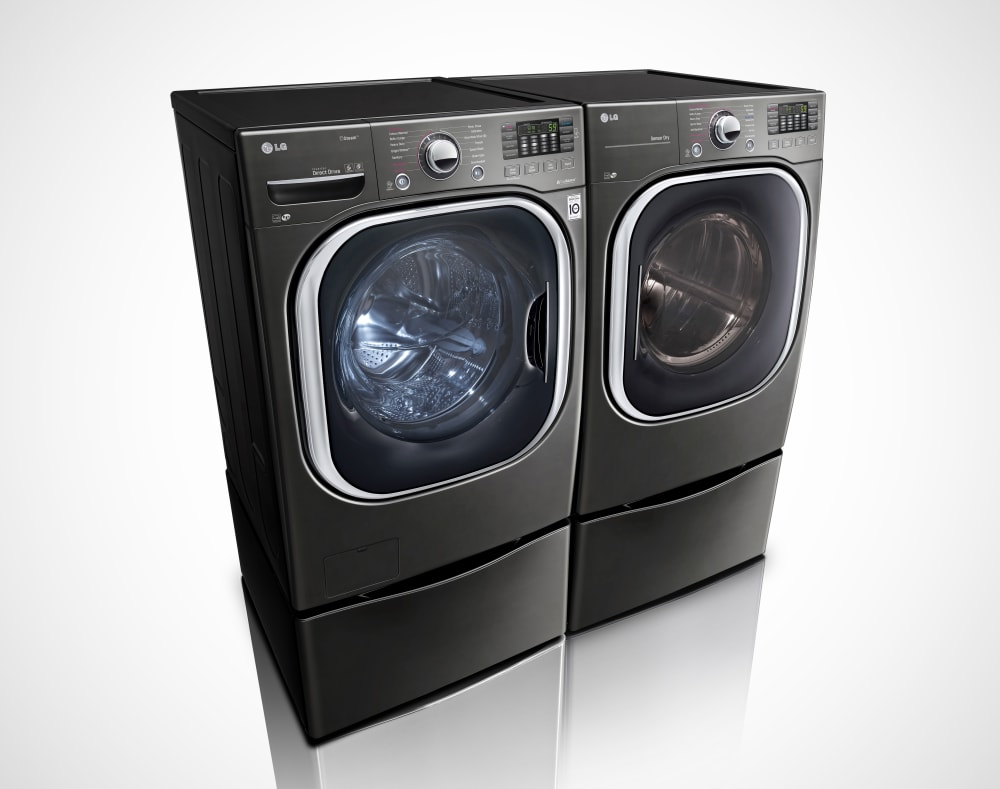 LG LGWADRE43714 Side-by-Side on Pedestals Washer &amp; Dryer Set with Front