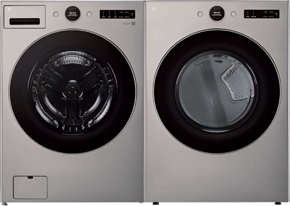 LG LGWADRGV57001 Side by Side Washer Dryer Set with Front Load Washer and Gas Dryer in Graphite