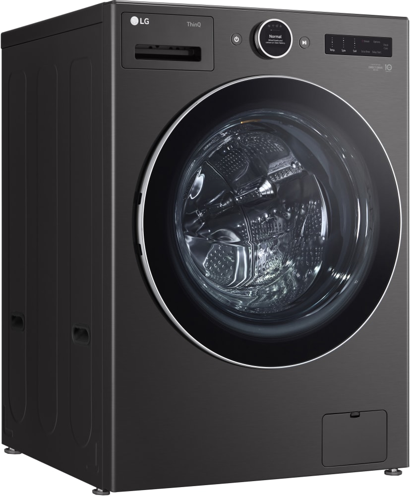 LG LGWADRGB6700 Side-by-Side Washer & Dryer Set with Front Load Washer and  Gas Dryer in Black Steel