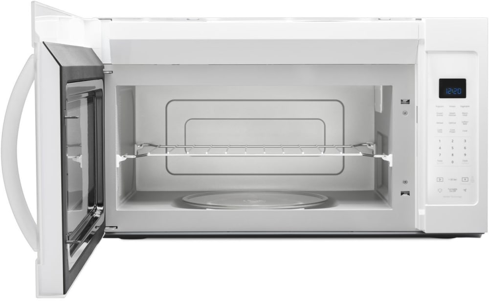Whirlpool WMH32519HW 1.9 Over the Range Microwave with Sensor Cooking Steam Cooking CleanRelease Interior Microwave Presets Add 30 Seconds Cooking Rack and 300 CFM White