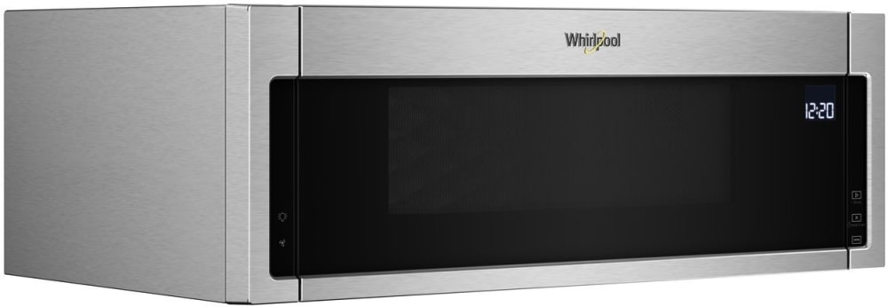 Whirlpool WML75011HZ 1.1 cu. ft. Over-the-Range Low Profile Microwave with CleanRelease® Non-Stick Interior, 400 CFM Venting System, Sensor Cooking, Tap-to-Open Door, Popcorn Preset, 90° Hinge Door, Turntable On/Off Option, Microwave Presets, Add