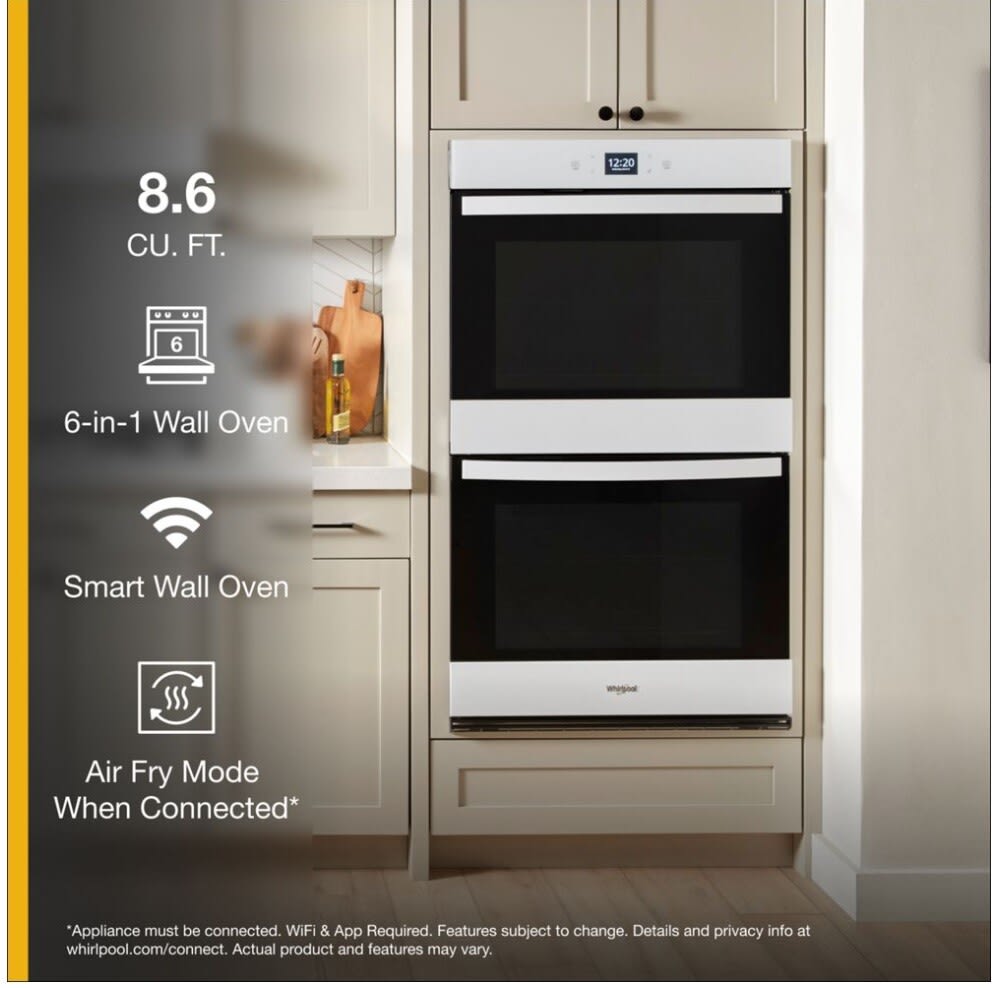 Whirlpool WOED5027LW 27 Inch Double Electric Smart Wall Oven with