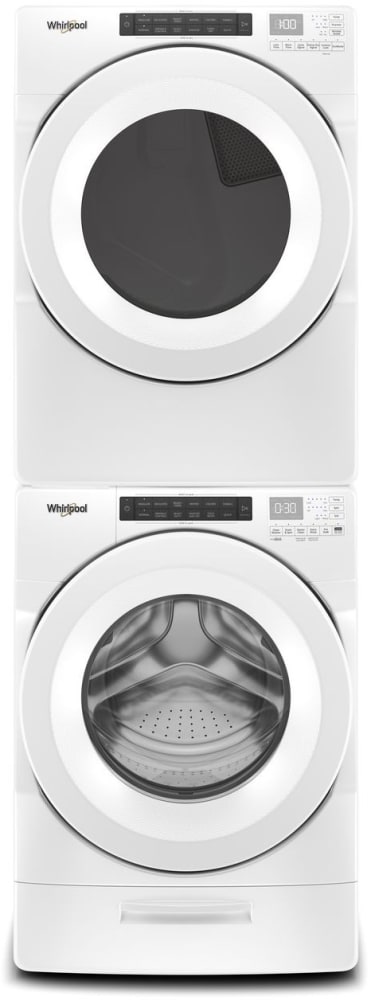 Whirlpool WPWADREW560LH4 Stacked Washer & Dryer Set with Front Load Washer and Electric Dryer in White