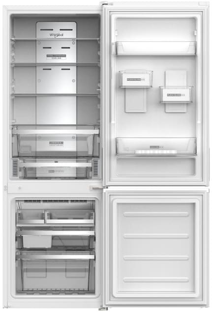 Whirlpool Wrb533czjw 24 Inch Counter Depth Bottom Freezer Refrigerator With 12 7 Cu Ft Capacity Frameless Glass Shelves Flexi Slide Bins Reversible Doors Adaptive Defrost And Energy Star Certified White