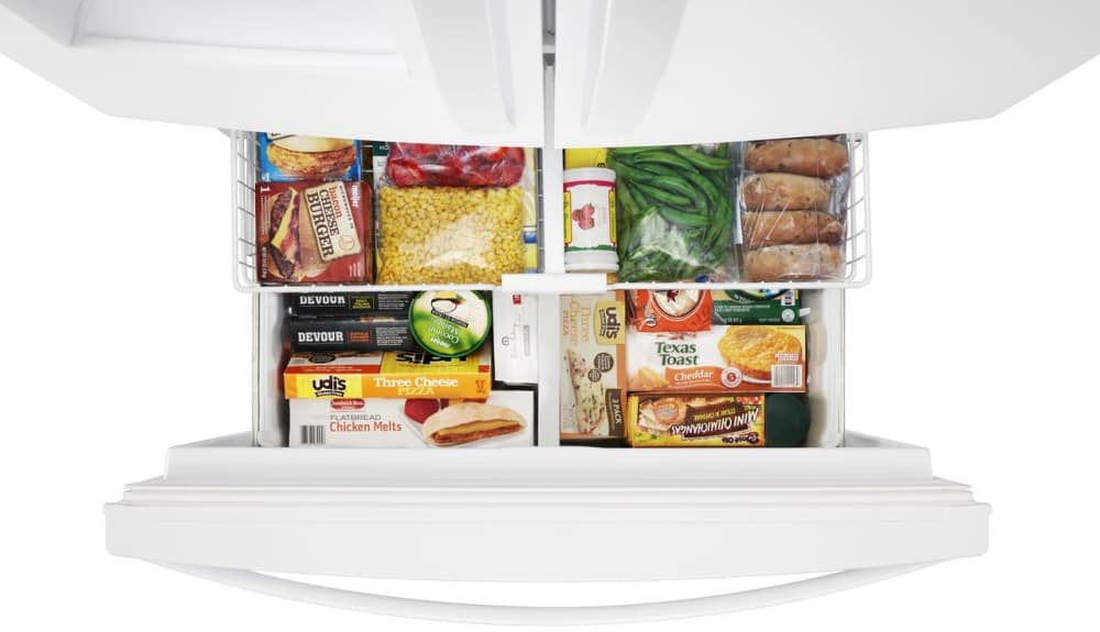 Whirlpool Wrf555sdhw 36 Inch French Door Refrigerator With 24 7 Cu Ft Capacity Everydrop Filtration Ice And Water Dispenser Spillproof Glass Shelves Humidity Controlled Double Crisper Temperature Controlled Drawer And Energy Star Certified White