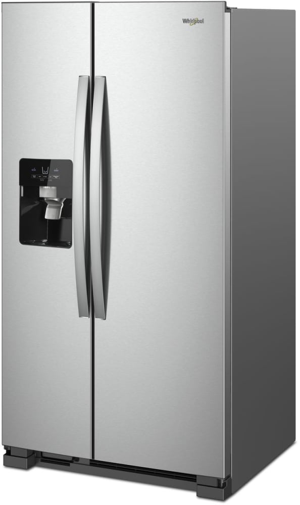 Whirlpool WRS325SDHZ 36 Inch Side-by-Side Refrigerator with Can Caddy, Deli Drawer, Humidity-Controlled Crispers, Frameless Glass Shelves, Adjustable Gallon Door Bins, LED Interior Lighting, External Dispenser, Factory-Installed Ice Maker and Adaptive Defrost