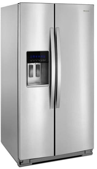 Whirlpool WRS588FIHZ 36 Inch Side-by-Side Refrigerator with Accu-Chill™ Temperature Management, EveryDrop™ Filtration, FreshFlow™ Air Filter, Ice/Water Dispenser, Adaptive Defrost, LED Lighting, Humidity-Controlled Crispers, 28 cu. ft. Capacity and ADA Compliant: Fingerprint Resistant Stainless Steel