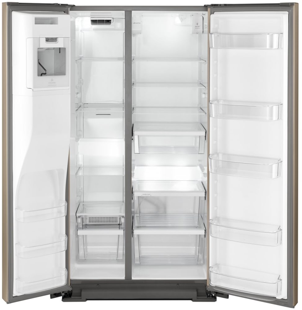 Whirlpool Wrsa71cihn 36 Inch Counter Depth Side By Side Refrigerator With External Dispenser In Door Ice Storage Accu Chill Temperature Management Frameless Glass Shelves Adjustable Gallon Door Bins Freshflow Air Filter Adaptive Defrost