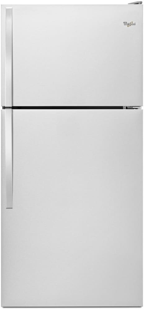 Whirlpool WRT318FMDM 18 cu. ft. Top Freezer Refrigerator with 3 Glass Shelves, 6 Door Bins, Deli Drawer, 2 Produce Crispers, 1 Glass Freezer Shelf and Automatic Ice Maker: Stainless Steel