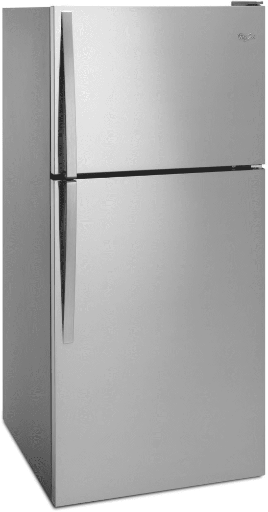 Whirlpool WRT318FZDM 30 Inch Top-Freezer Refrigerator with 18.2 cu. ft. Capacity, Frameless Glass Shelves, Gallon Door Storage, Flexi-Slide Bin, Clear Humidity-Controlled Crispers, Electronic Temperature Controls and ADA Compliant: Monochromatic Stainless Steel