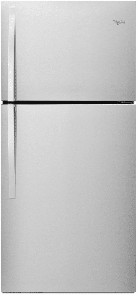 Whirlpool WRT549SZDM 30 Inch Top-Freezer Refrigerator with 19.2 cu. ft. Capacity, 2 Adjustable Frameless Glass Shelves, Gallon Door Storage, 2 Crisper Drawers, 1 Flexi-Slide Drawer, LED Interior Lighting and ENERGY STAR: Monochromatic Stainless Steel