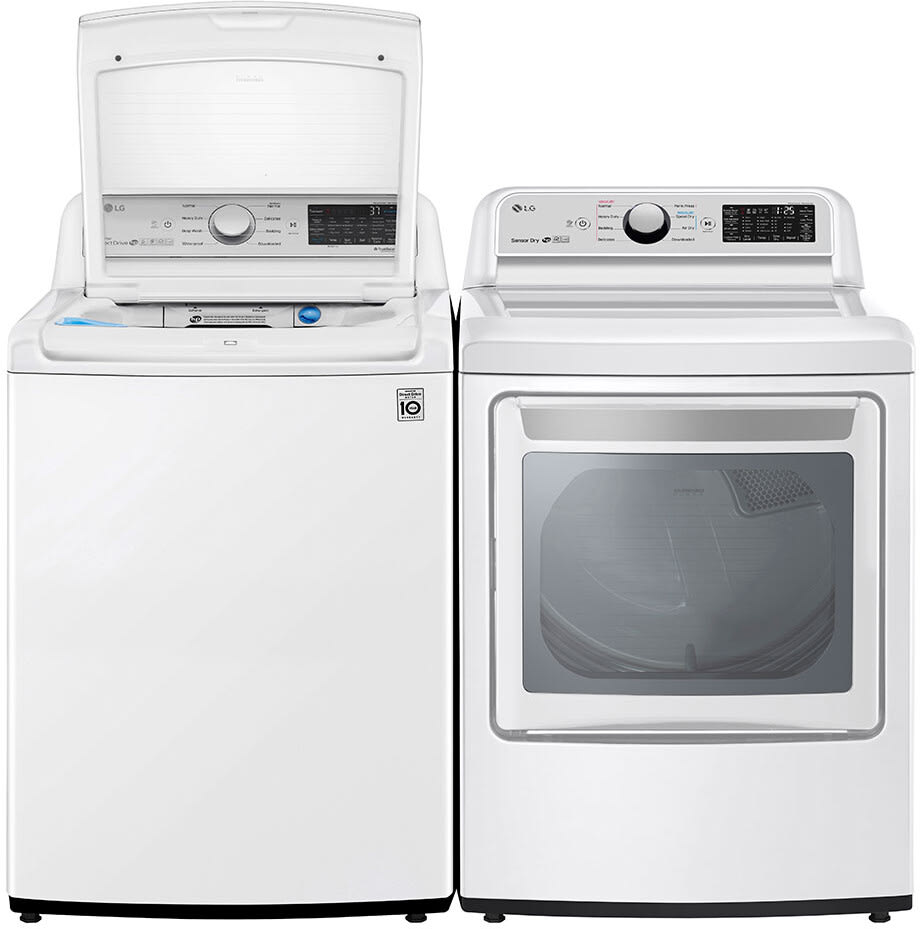 LG WT6105CW 27 Inch Top Load Washer with 4.1 cu. ft. Capacity, 8 Wash  Cycles, 800 RPM, Speed Wash, Rinse+Spin, 4-Way Agitator, and True Balance®  Anti-Vibration System