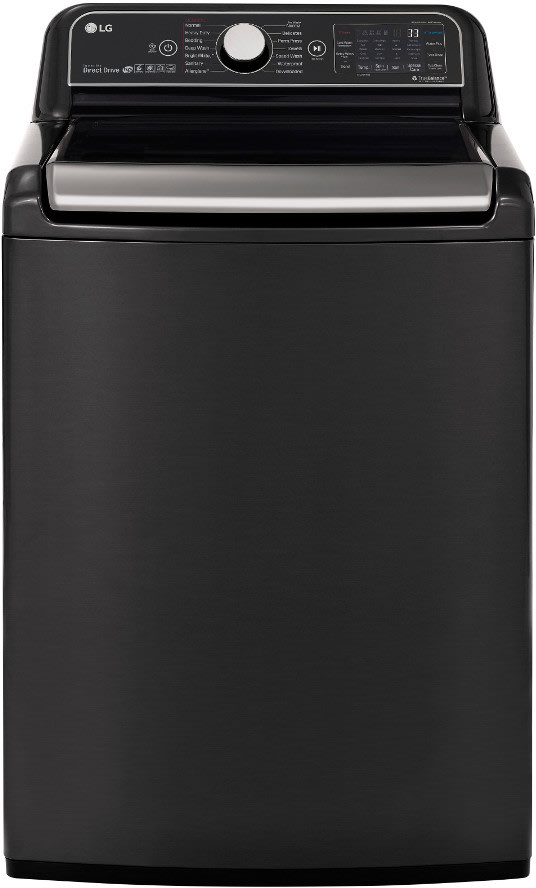 LG LGWADREB79001 Side-by-Side Washer & Dryer Set with Top Load Washer and Electric Dryer in Black Stainless Steel