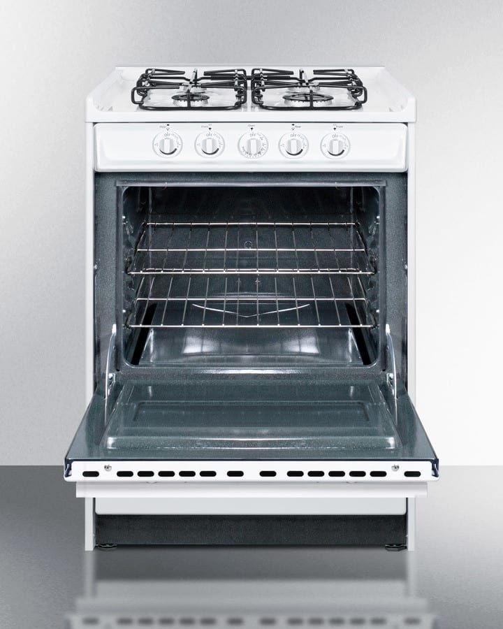 Summit WTM6107RS 24 Inch SlideIn Gas Range with 4 Sealed Burners, 2.92