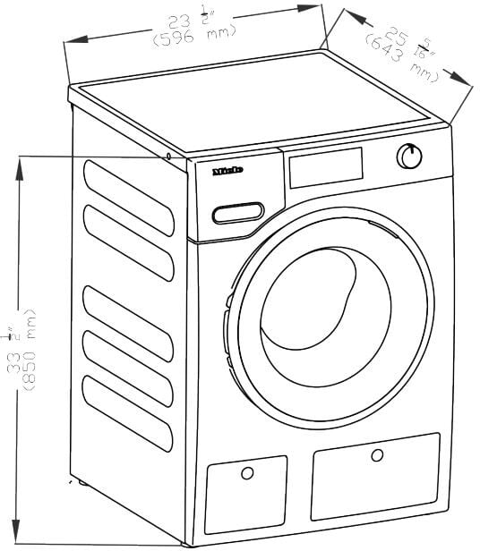 Miele Front Load White Laundry Pair with WXR860WCS 24 Compact
