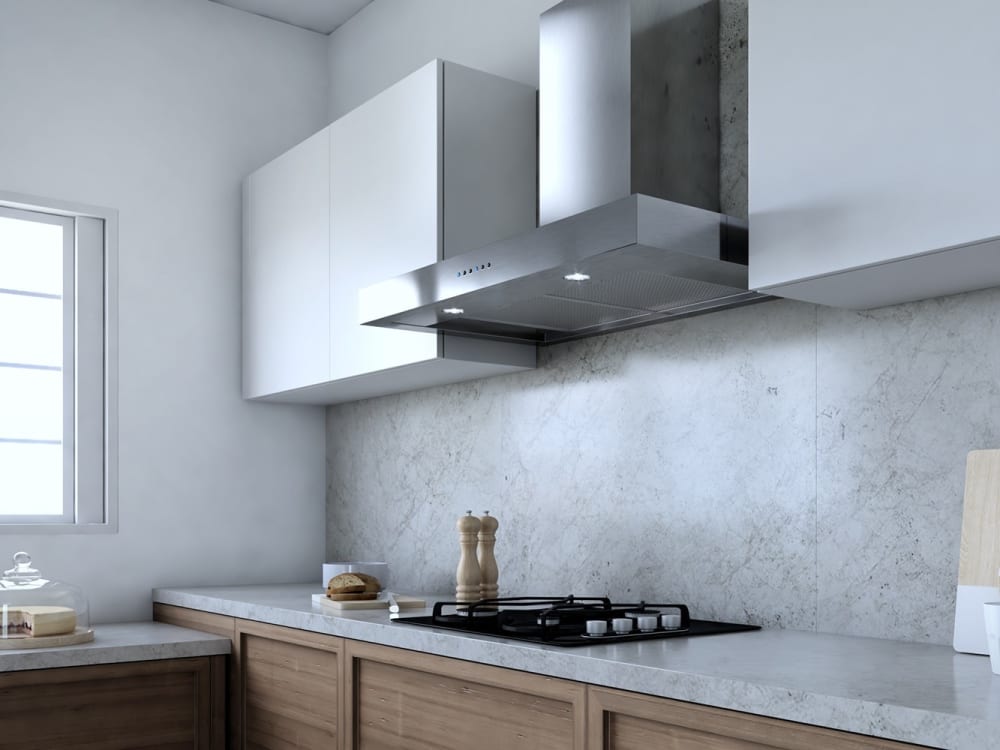 Venmar chimney range hood outlet