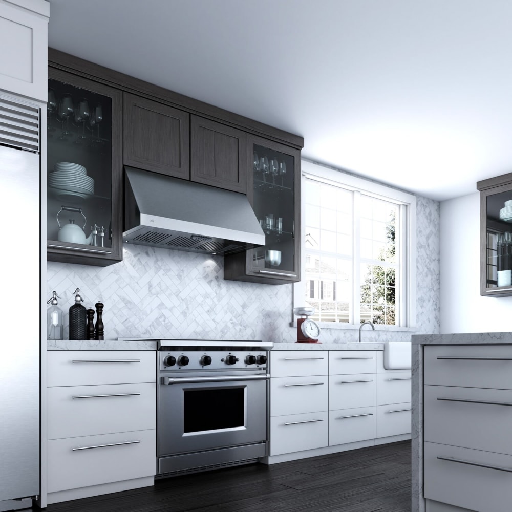 XO XOT1848KSE Wall Mount Range Hood with 3-Speed/1000 CFM Blower