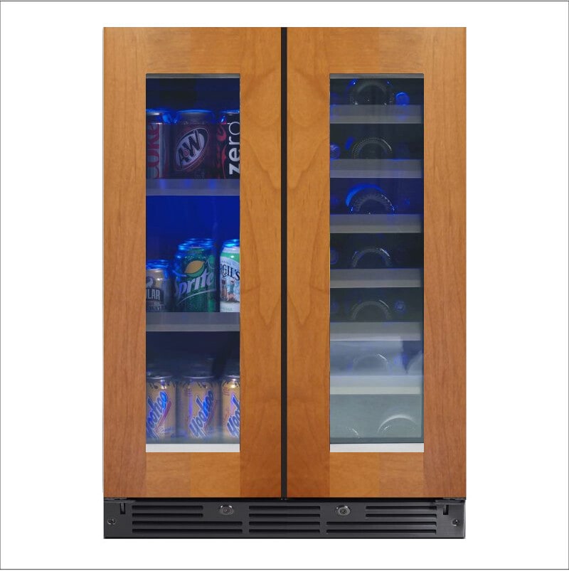 XO XOU24BWDDGO 24 Inch French Door Beverage Center/Single Zone Wine