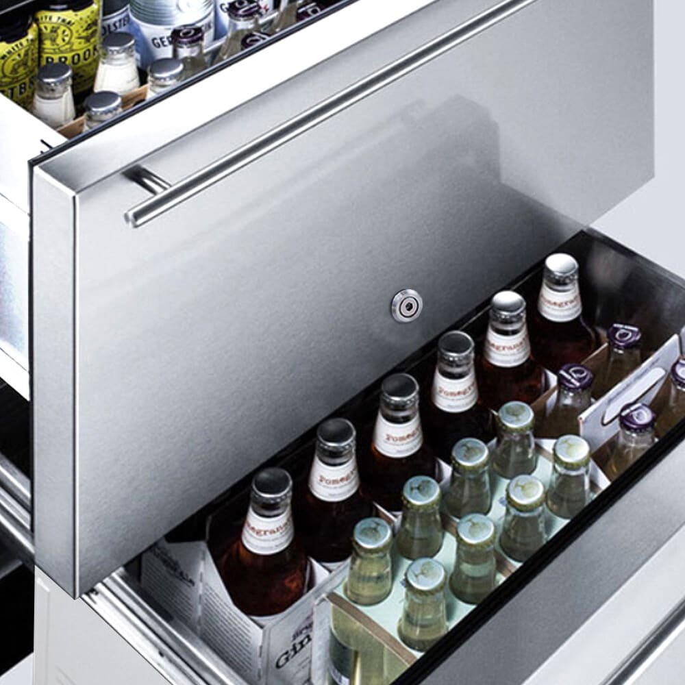 XO XOU24ORDS 24 Inch Built-In Under-Counter Beverage Refrigerator 