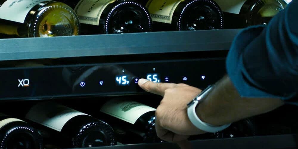 XO XOU24WDZGBSL 24 Inch Undercounter Dual Zone Wine Cooler with 46