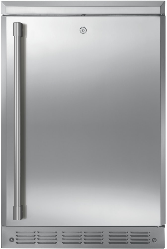 Monogram ZDOD240NSS 24 Inch Freestanding/Built-In Outdoor/Indoor Refrigerator with 5.4 Cu. Ft. Total Capacity, Spillproof Glass Shelves, Beverage Shelf, Digital Touch Control, Interior LED Lighting, Sabbath Mode, Lock, Leveling Legs, and Star-K Certified