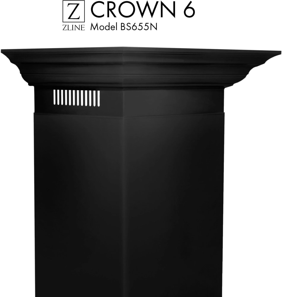 ZLINE CM6BS655N Crown Molding Profile 6 for Wall Mount Range Hood in Black Stainless Steel