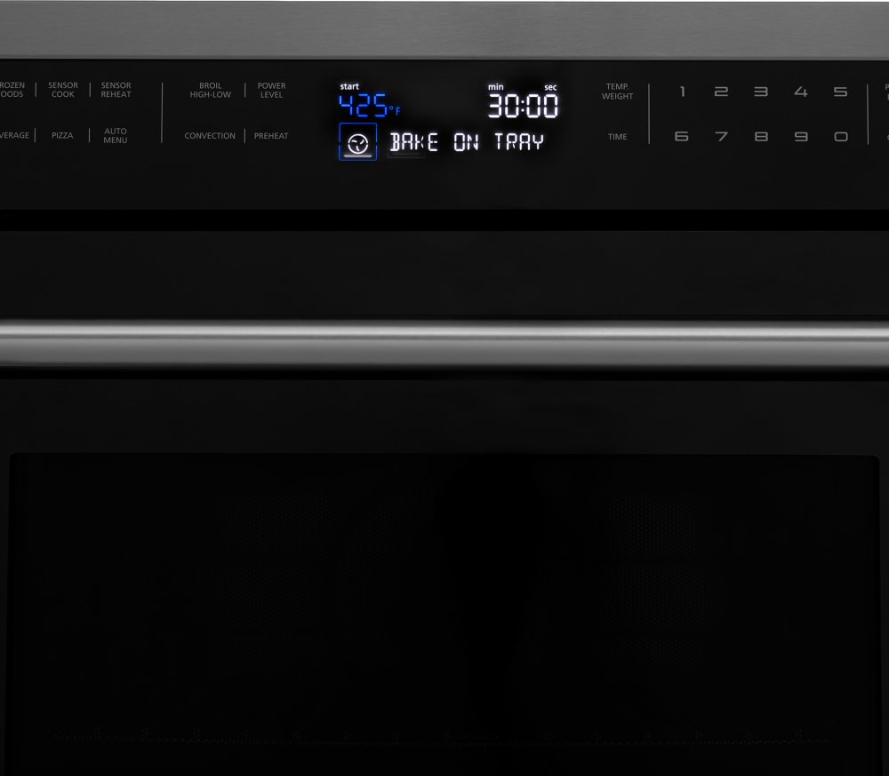 MWOOTR30BS by Zline Kitchen and Bath - ZLINE Over the Range Convection  Microwave Oven with Modern Handle and Color Options (MWO-OTR) [Color: Black  Stainless Steel]