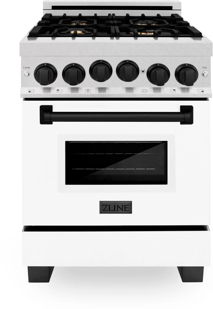 ZLINE RGSZWM24MB 24 Inch Freestanding Gas Range with 4 Italian Sealed