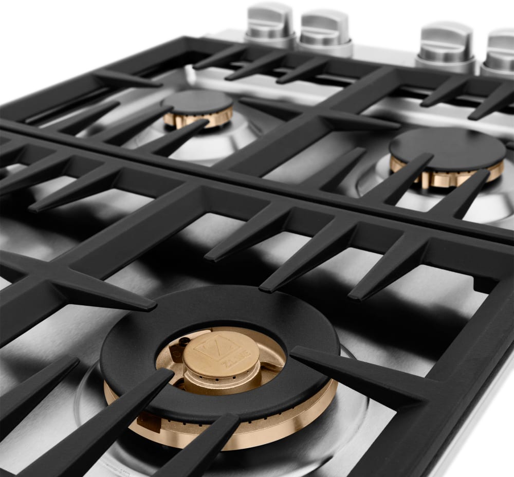 ZLINE RCBR30 30 Inch Gas Cooktop with 4 Sealed Italian Brass Burners