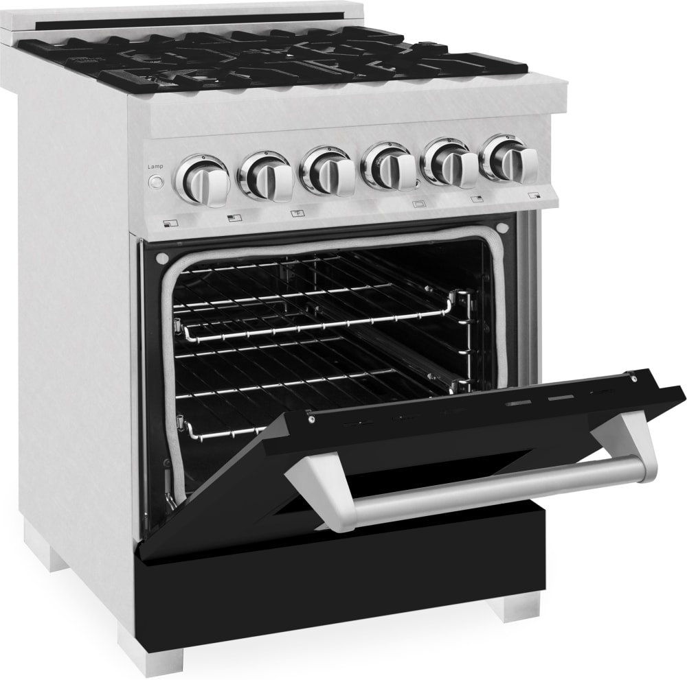 ZLINE RASBLM24 24 Inch Freestanding Professional Dual Fuel Range with 4 Sealed Italian Burners